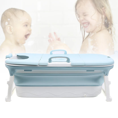 Portable Foldable Iatable BathTub Blue Bath Collapsible For Adults Large Tub Spa 138CM Home Application Massage Barrel