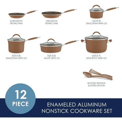 Cucina Nonstick Cookware Pots and Pans Set, 12 Piece