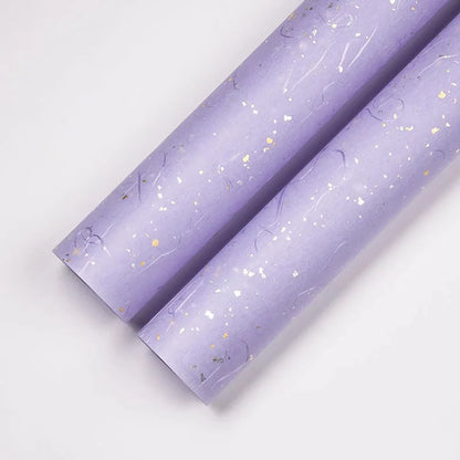 Korean Floral DIY Wrapping Paper Set - 5 Sheets, 6 Colors, Gold/Silver Sparkles, Waterproof for Bouquets & Gifts