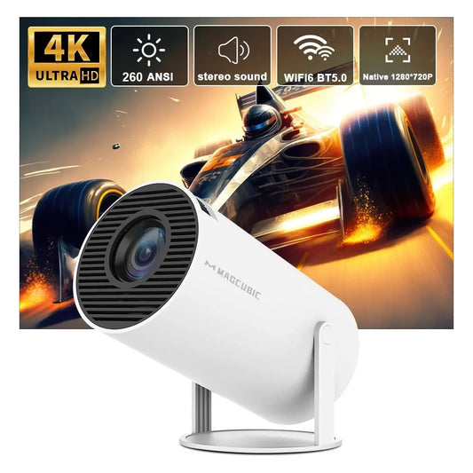 Magcubic Projector Android 11 4K 1280*720P HY300 Dual Wifi 260ANSI 180°flexible BT5.0 Cinema Outdoor Portable Projetor HY300 Pro