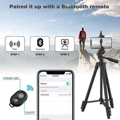 103cm Lightweight Camera Tripod For Mobile Tripod Camera Portable SLR Bluetooth-compatible Desktop Cam Stand Monopod Smartphone