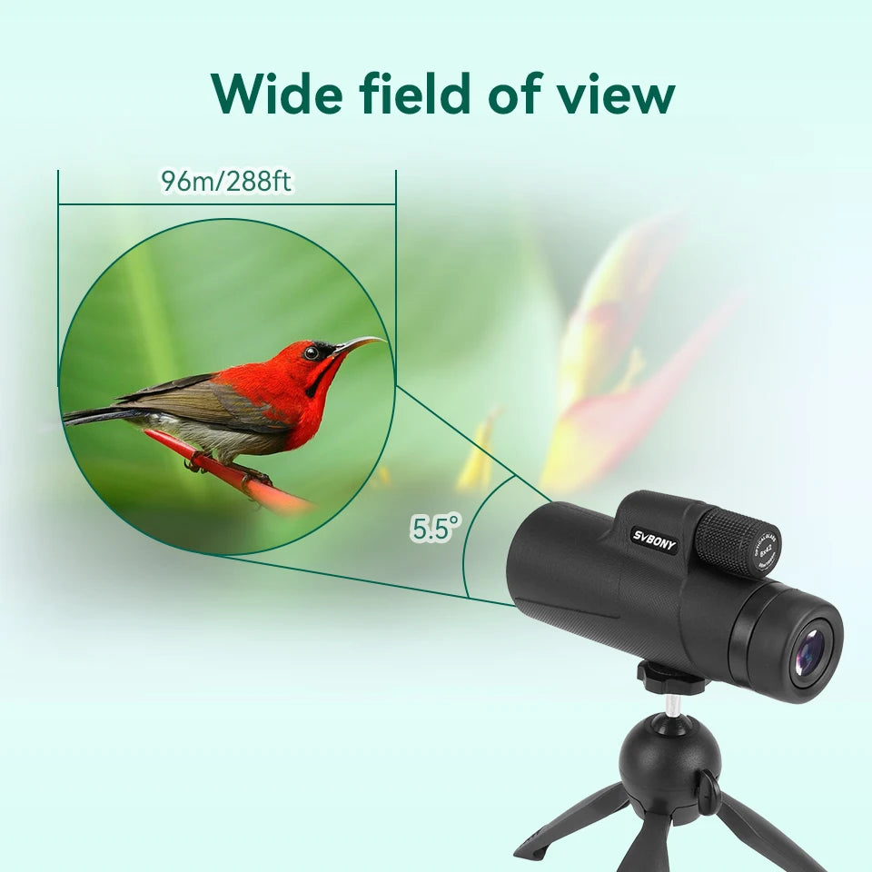 SVBONY SX32 Monocular Telescope with Tripod,8X42/10X42 with Phone Adapter,for Bird Watching,Target Shooting,Wildlife Viewing