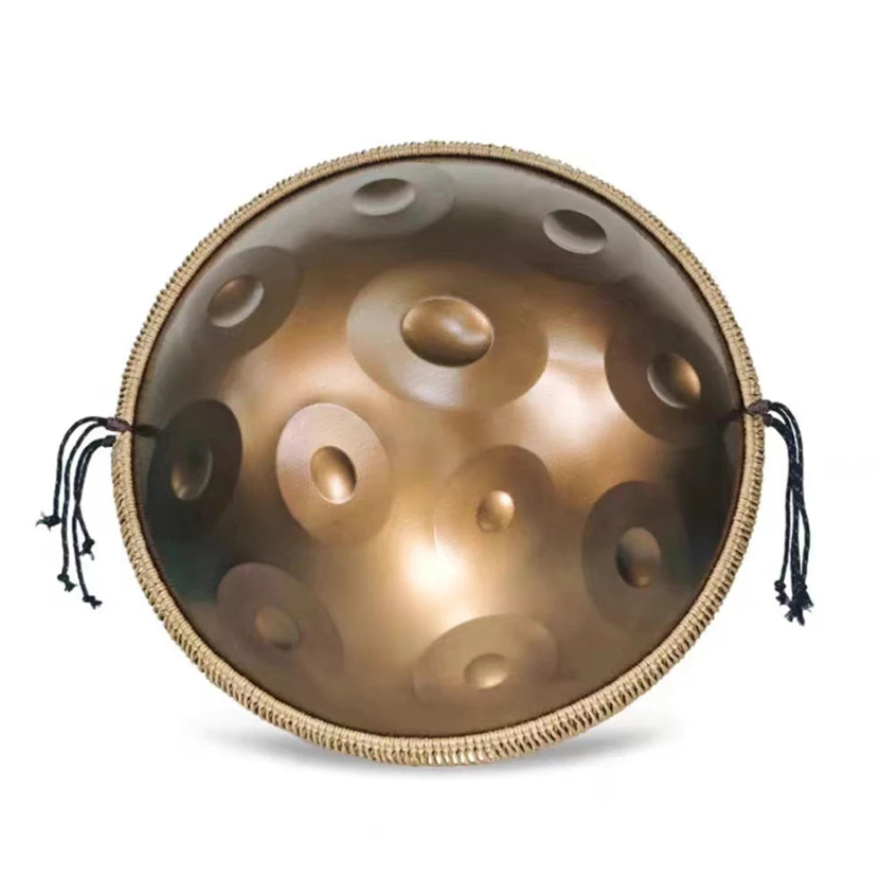 440Hz,432Hz Gold Handpan Drum with Steel Tongue for Yoga, Meditation Instrument, Beginner, Tambor Gift, 22 in, 9, 10, 12 notes