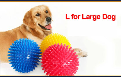 Pet Dog Toys Cat Puppy Sounding Toy Polka Squeaky Tooth Cleaning Ball TPR Training Pet Teeth Chewing Toy Thorn Balls Accessories