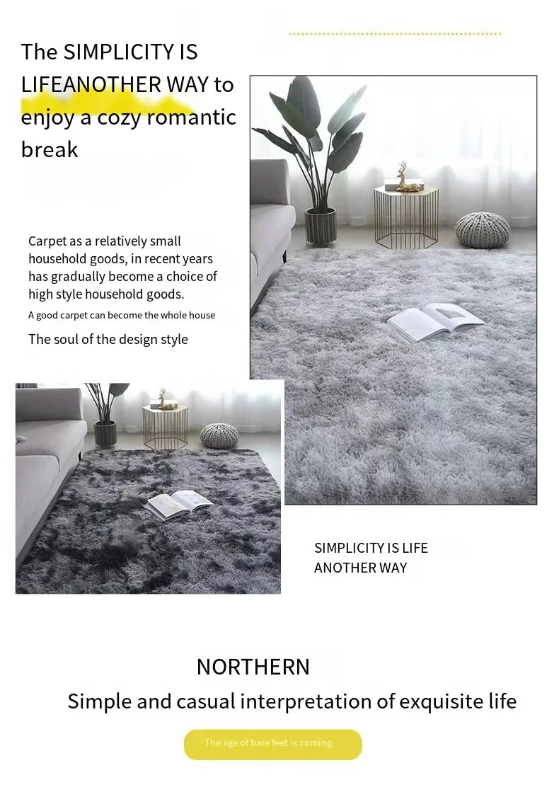 VIKAMA 1PC Silk Wool Rugs 40X60CM Plush Mats Fluffy Carpet Thick Bedroom Carpet Anti-slip Floor Soft Solid Large Mats