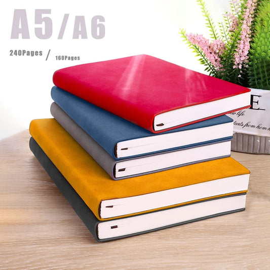 A5/A6 Notebook Thickened Business Pu Notepad Sheepskin Student Notebook Lined Daily Notebook 160Pages/240pages