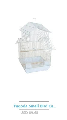 Wrought Iron Bird Cage Rolling Stand PlayTop Parrot Lovebirds Cockatiels Pigeons Flight Cage