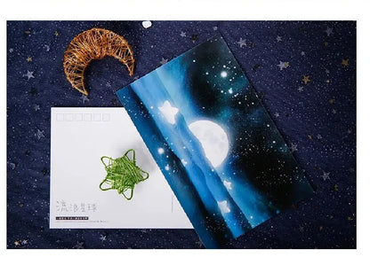 30Pcs Creative Noctilucous Postcards Set Wandering Planet Theme Greeting Card Gift Card Wish Postcard For Wall stickers Decor