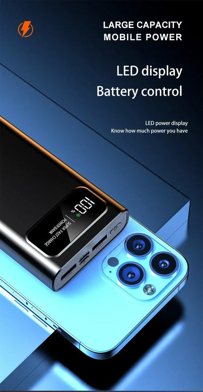 200000MAH 120W Power Bank Super Fast Charging Battery High Capacity Digital Display Power Bank For iphone 15 14 Samsung Huawei