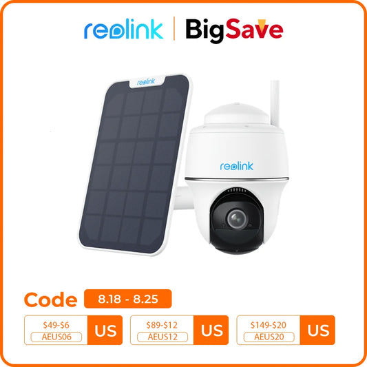 Reolink 4K 8MP Wireless Pan & Tilt Security Camera 5MP Outdoor Solar/Battery Powered WiFi IP Camera 3MP PT Surveillance Cameras