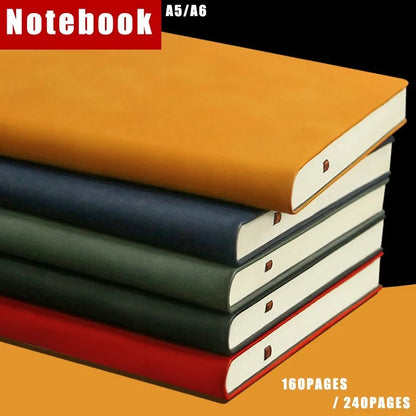 A5/A6 Notebook Thickened Business Pu Notepad Sheepskin Student Notebook Lined Daily Notebook 160Pages/240pages