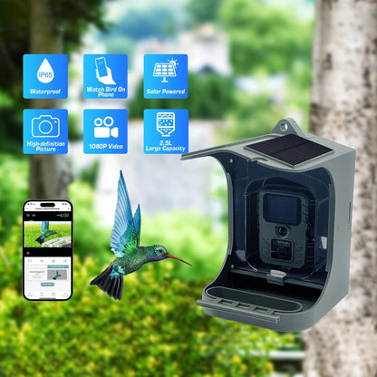 Solar Powered 1080P Wireless WiFi Smart Bird Feeder Camera Waterproof Bird Watching Camera Hunting Camera Trail camera