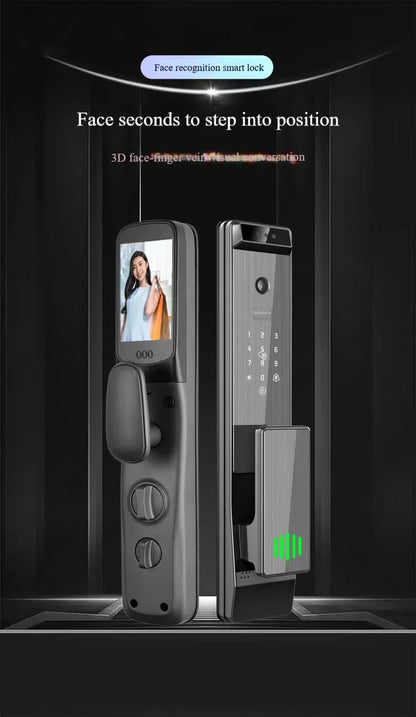 Voice Control Tuya APP Face Recognition Smart Door Lock Electronic Digital Door Lock Fully Automatic Door Lock With Camera