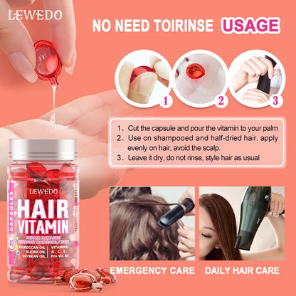 Hair Vitamin Capsule Hair Repair Damaged Hair Care Capsules Essence Protein Smooth Hair Care Repair Anti Loss Essential Oil