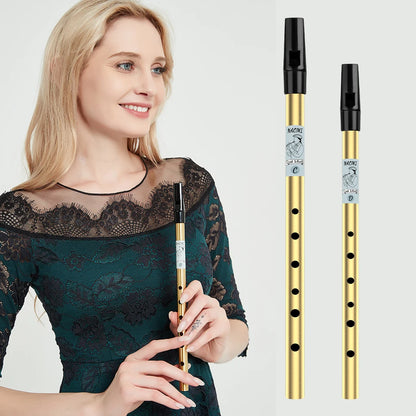 NAOMI Brass Whistle Irish Penny Whistle Key Of D & C Music Supply For Different Levels Expertise Musician Woodwind Instruments