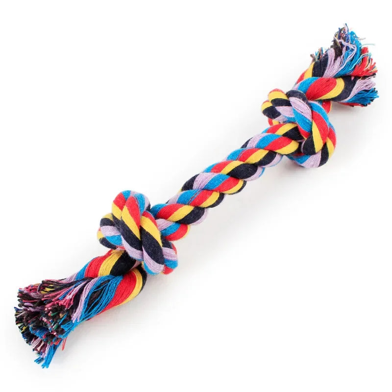 Cotton Dog Toys Puppy Chewing Toys Rope Knot Toy Durable Braided Dog Toys Dog Cleaning Teeth Braided Bone Rope Pet Products 24cm