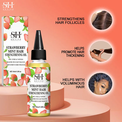 Strawberry Hair Growth Oil Hair Care Essence Repair Hairs Damaged Care Treatment Strengthening Moisturizing Oil Anti Hair loss