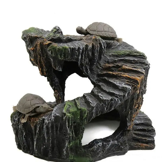 1Pc Fish Tank Adornment Reptile Pet Toy Roof Terrace Decorative Turtle Climbing Platform Ornament