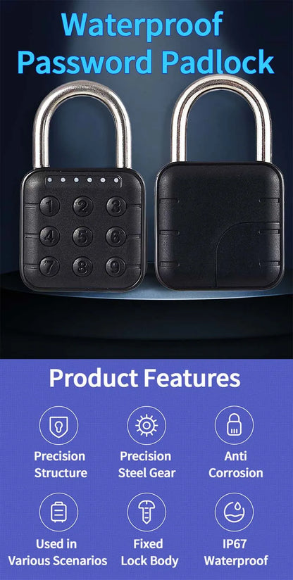 Tuya Bluetooth Smart Biometric Fingerprint Door Lock Keyless Quick Unlock Anti Theft Padlock IP67 Waterproof Home Travel Securit