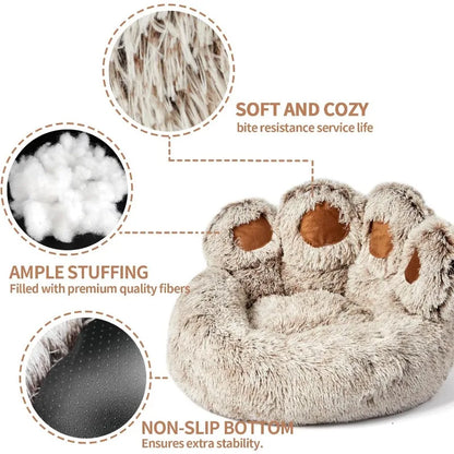 Calming Cat & Dog Bed, Anti-Anxiety Donut Pet Cozy Soft Round Cute Washable Bed for Large Sized Cat & Dog