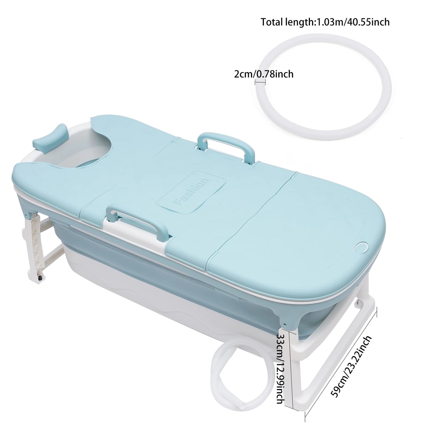 Portable Foldable Iatable BathTub Blue Bath Collapsible For Adults Large Tub Spa 138CM Home Application Massage Barrel