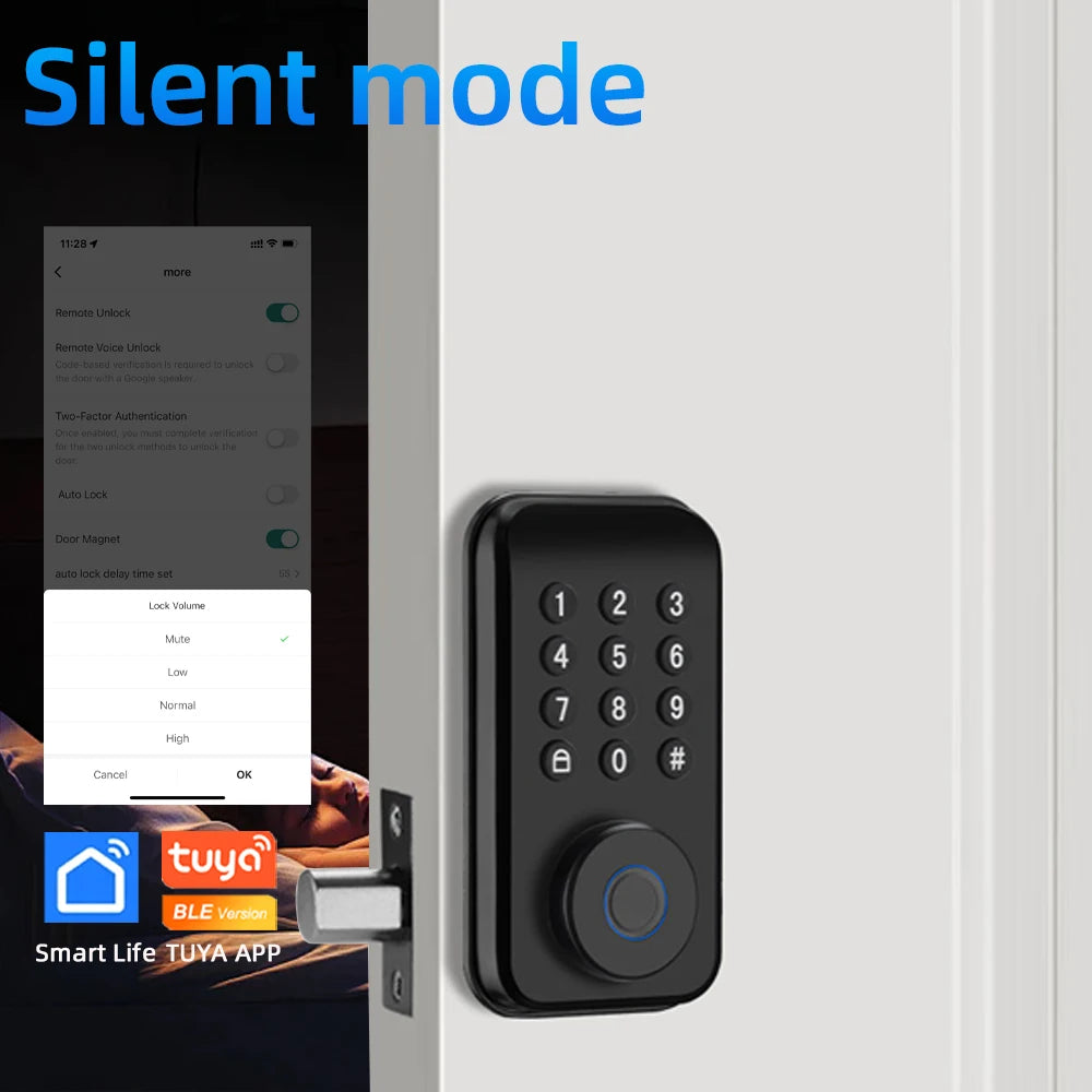 RAYKUBE DS02 Tuya Smart Fingerprint Deadbolt Electric Lock with Latch Auto Lock Key/Password/ Tuya APP Unlock Delivery From USA.