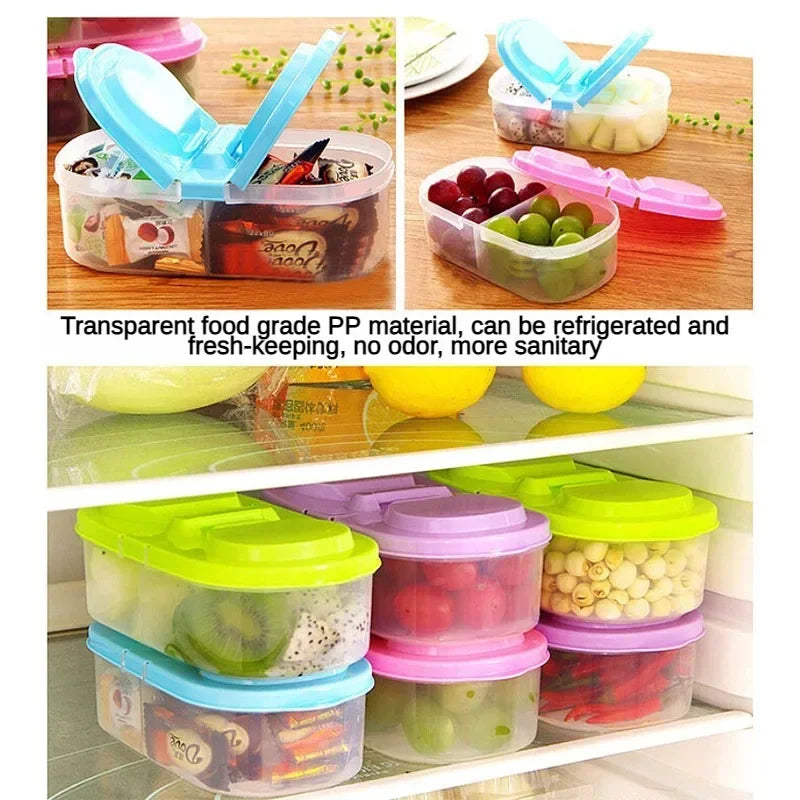 Healthy Plastic Food Container Portable Lunch Box Capacity Camping Picnic Food Fruit Container Storage Box for Kids Dinnerware