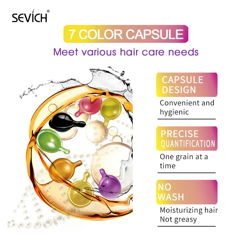 2024 Sevich Vitamin Capsule Repair Damaged Hair Keratin Complex Oil Anti-Loss Moroccan Oil Soft Smooth Silky Hair Care Products