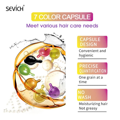 2024 Sevich Vitamin Capsule Repair Damaged Hair Keratin Complex Oil Anti-Loss Moroccan Oil Soft Smooth Silky Hair Care Products