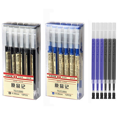 12pcs/Lot Japan Fine Point Pen 0.35mm Black Blue Red Ink Gel Pen Ballpoint Pen School Office Student Writing Stationery Supply