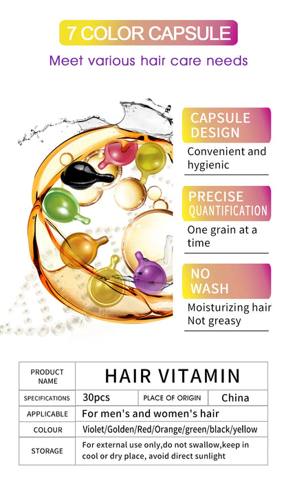 2024 Sevich Vitamin Capsule Repair Damaged Hair Keratin Complex Oil Anti-Loss Moroccan Oil Soft Smooth Silky Hair Care Products