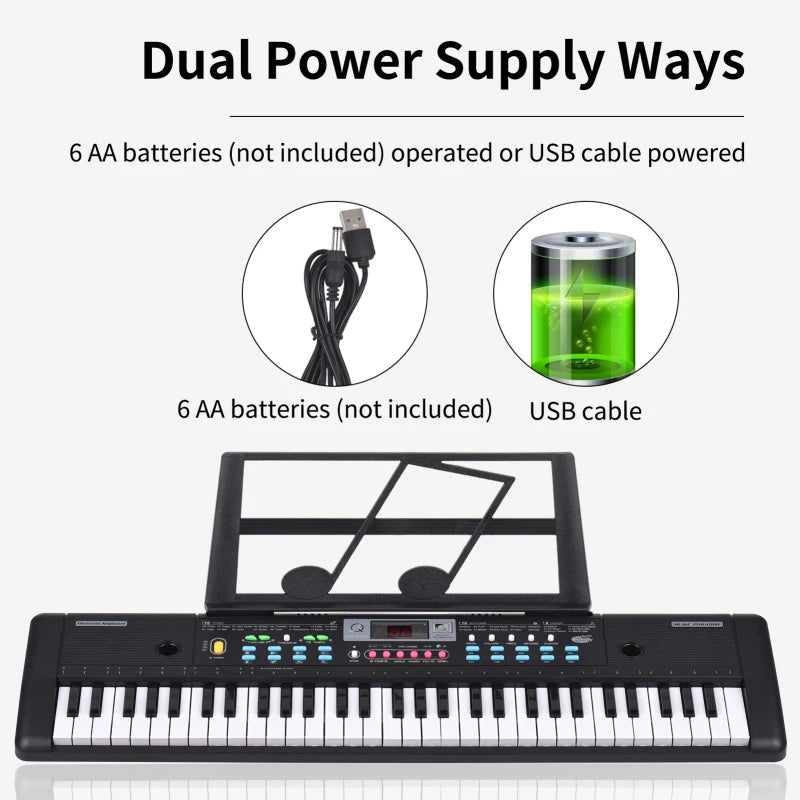 61 Keys USB Electronic Organ Kids Electric Piano Digital Music Electronic Keyboard LED Display Kids Gift Musical Instrument