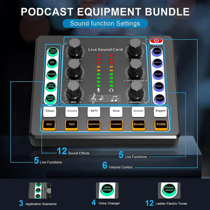 BM-800 Recording Studio Package with Voice Changer,Live Sound Card - Audio Interface for Live Streaming YouTube TikTok