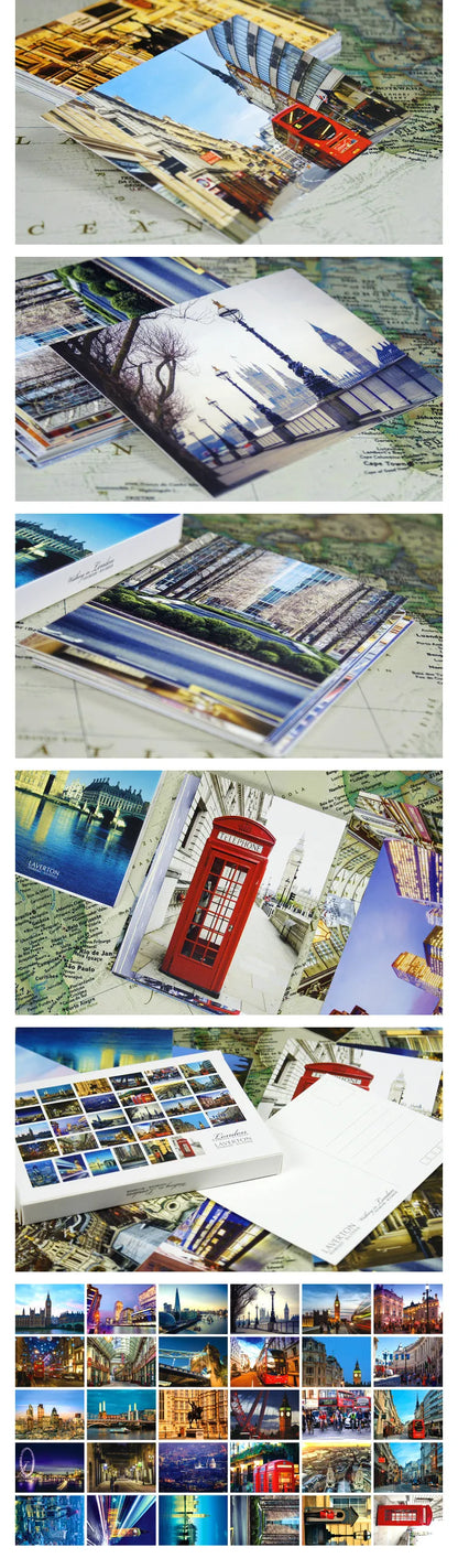 2023New 30Sheets/Lot Gift Postcards Set Travel To London Series Postal Card Creative Collace Decoration Lettercard Greeting Card