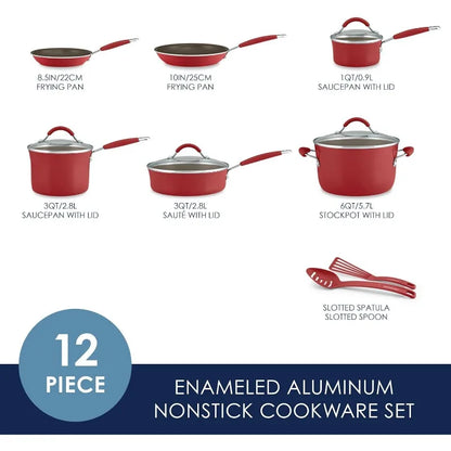 Cucina Nonstick Cookware Pots and Pans Set, 12 Piece