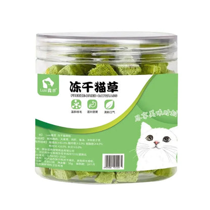 Cat Grass Grain Freeze Dried Cat Snack Cat Nips Cat Chewing Teething Treats Kitten Teeth Cleaning Snacks Cat Eat Mild Row Teeth