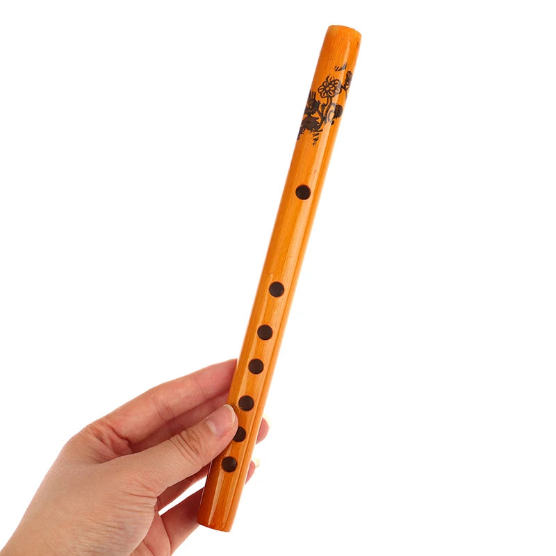 1Pc Chinese Traditional 6 Holes Bamboo Flute Vertical Flute Clarinet Student Musical Instrument Wooden Color Flute For Beginner