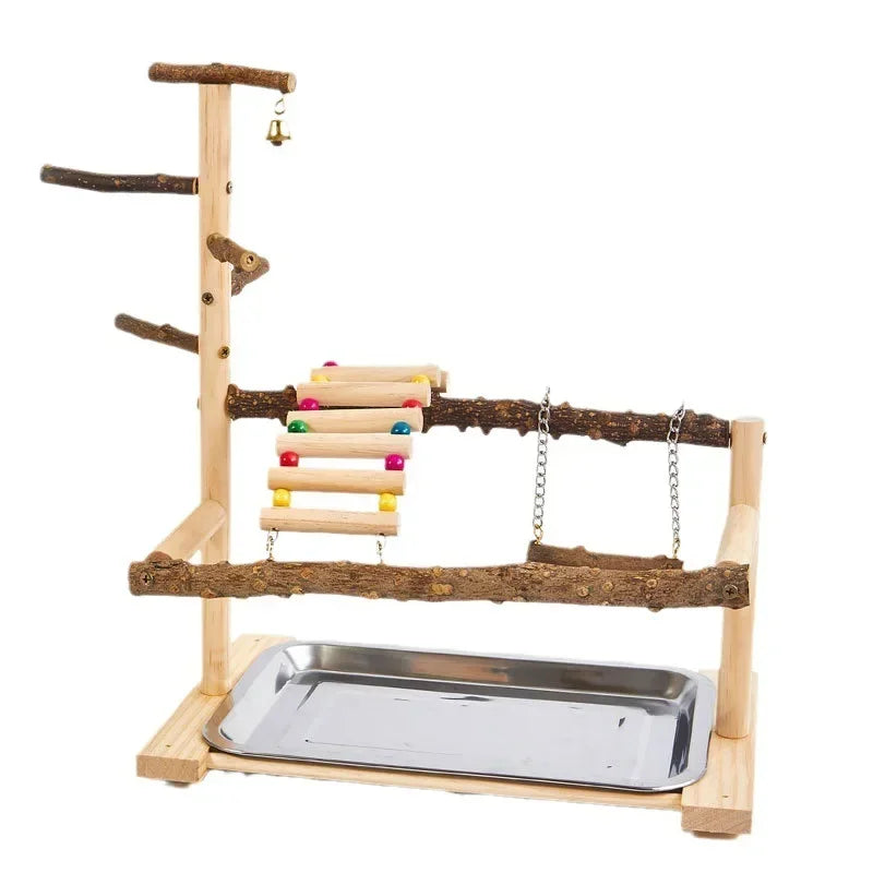 Parrot Interactive Amusement Park Parrot Training Solid Wood Station Stand Pole Bird Supplies Bird Rack Parrot Stand Stick