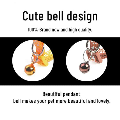 1pc Cute Bell Collar For Cats Dog Collar Teddy Bomei Dog Cartoon Funny Footprint Collars Pet Bell Collar Home Pet Supplies