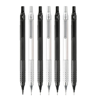 1Pc Mechanical Pencil 0.3/0.5/0.7/2.0mm Low Center of Gravity Metal Drawing Special Pencil Office School Writing Art Supplies