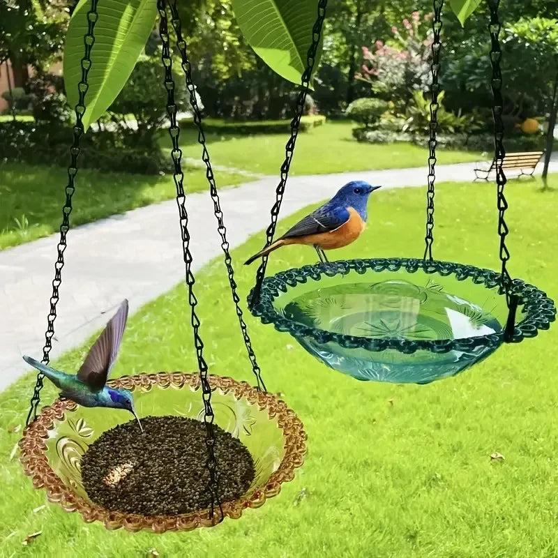 New Hanging Bird Feeder Bird Bath Garden Outdoor Hummingbird Feeder Birdbath Balcony Outdoor Decoration Bird Pet Supplies