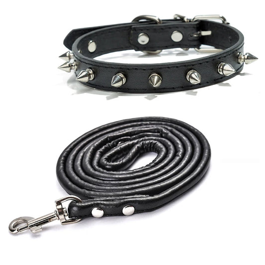 Harp Spiked Studded Leather Dog Collars Pu For Small Medium Large Dogs Pet Collar Rivets Anti-Bite Pet Products Neck Strap