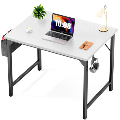 JHK Computer Desk Writing Study Office Gaming Table Modern Simple Style Compact with Side Bag Headphone Hook Easy Assembly