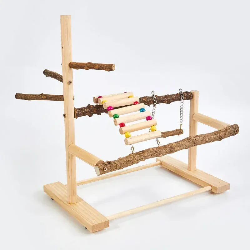 Parrot Interactive Amusement Park Parrot Training Solid Wood Station Stand Pole Bird Supplies Bird Rack Parrot Stand Stick