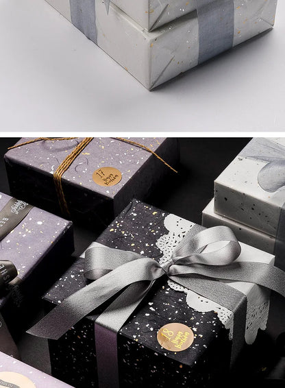 Korean Floral DIY Wrapping Paper Set - 5 Sheets, 6 Colors, Gold/Silver Sparkles, Waterproof for Bouquets & Gifts