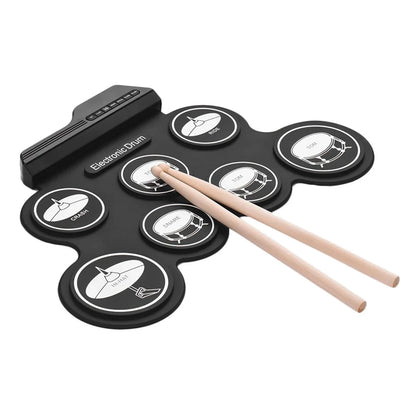 Electronic Drum Set Foldable Music Drums USB Silicone Drum Portable Practice Drums USB Pad Portable Practice Drums Kit with Drum