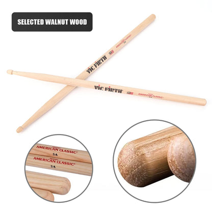 12/2PCS Drumsticks 5A Drum Sticks Consistent Weight&Pitch Jazz Drum Mallets American Hickory Drumsticks Percussion Accessories