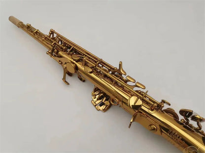 Bb Soprano Saxophone  Plated Brass Professional Woodwind Instrument B Flat Sax With Case Musical Instrument Accessories