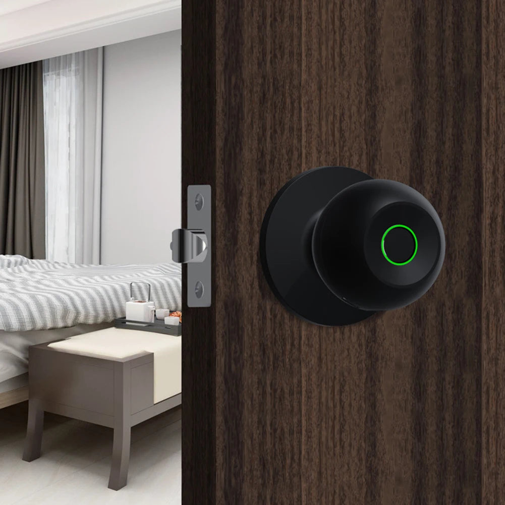 Biometric Door Lock Rechargeable Smart Door Knob Keyless Entry Door Lock with Keys TUYA App Control for Bedrooms Cloakroom