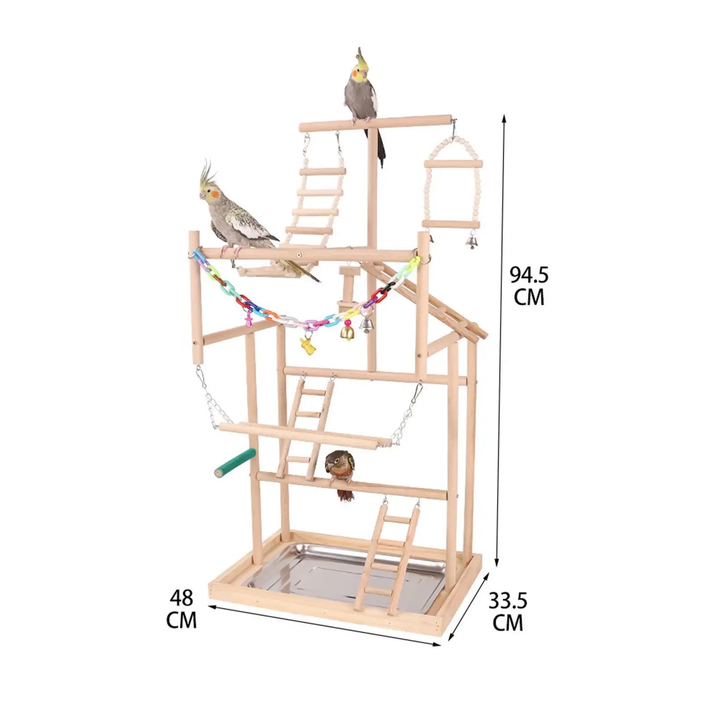 Parrot Playground Parrot Perch Stand Fitness Bird Activity Climb Wooden Parrot Stand Birdcage Accessories for Parakeet Budgie